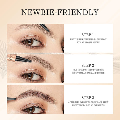 Professional Eyebrow Pencil brown, Liquid Microblade Eyebrow Pen with 4 Claws, Long Lasting Waterproof & Natural Looking and Stays on All Day?Dark Brown?