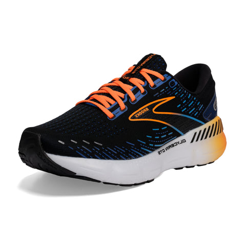 Brooks Men's Glycerin GTS 20 Supportive Running Shoe - Black/Classic Blue/Orange - 12 Medium