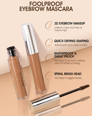 Waterproof Tinted Brow Gel- Long Lasting SmudgeProof Liquid Eyebrow Makeup, Eyebrow Mascara Tinted Brow Glue, Eye Brow Filler, Volumizing Enhance Brow Mascara,With Brow Razor,Gift for Women- 03Brown