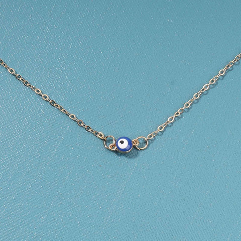 Yheakne Boho Evil Eye Choker Necklace Blue Eye Pendant Necklace Minimal Gold Chain Necklace Lucky Eye Necklace Amulet Chain Jewelry for Women and Girls