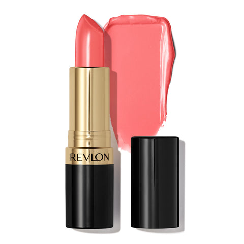 REVLON Lipstick, Super Lustrous Lipstick, Creamy Formula For Soft, Fuller-Looking Lips, Moisturized Feel in Reds & Corals, Fire Peach (807) 0.15 oz