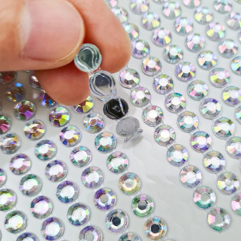 White Face Rhinestones Stickers Hair Jewels Body Glitter Tooth Gems Eye Gems Face Nail Rhinestones for Acrylic Nails Bling Festival Accessories 1799 Pcs 4 Sheets Rhinestone Stickers 3/4/5/6 mm