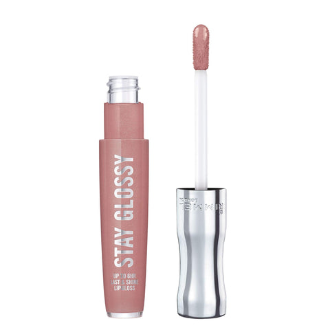 Rimmel Stay Glossy Lip Gloss - Non-Sticky and Lightweight Formula for Lip Color and Shine - 130 Blushing Belgraves, .18oz