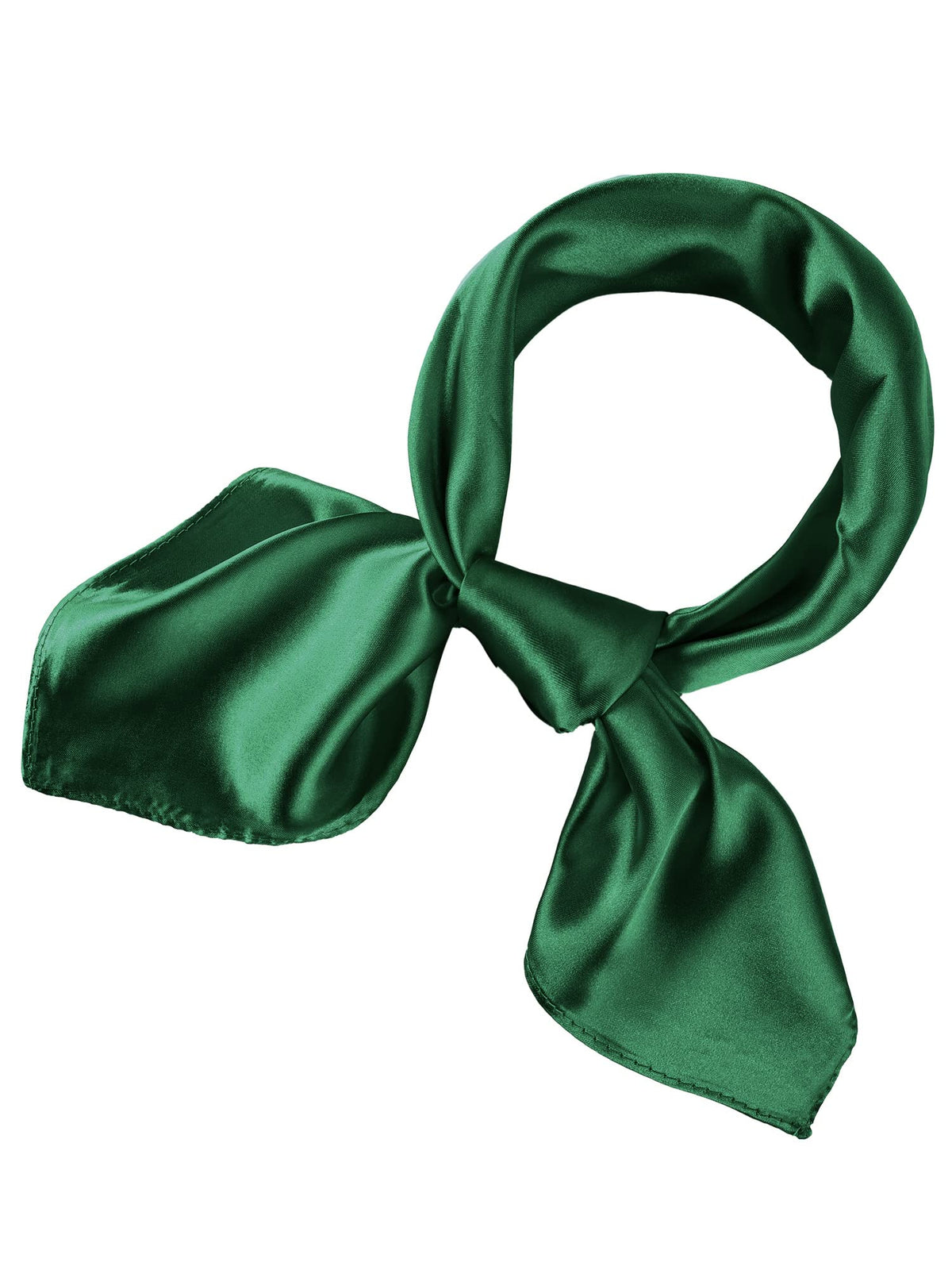 SATINIOR Chiffon Scarf Square Neck Scarf Handkerchief Retro Satin Ribbon Scarf for Women Girls(Navy Green,27.56 x 27.56 inches)