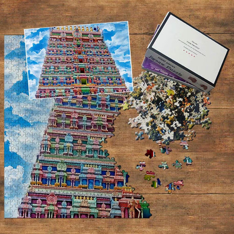 India Jigsaw Puzzle 1000 Piece India Kapaleeshwarar Temple Chennai Puzzle Game Artwork Travel Souvenir Wooden