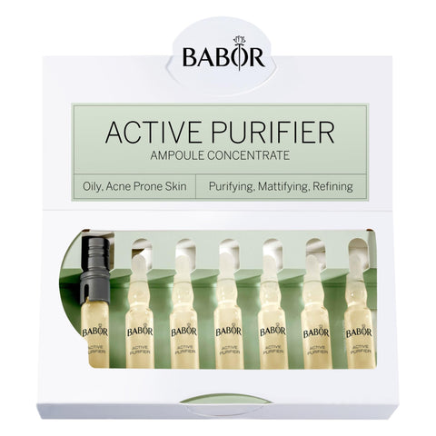 BABOR Active Purifier Ampoule Concentrates for Face with Tea Tree Oil, Refine, Purify, Revitalize Dull and Dry Skin, Clean & Vegan, Results in 7 Days