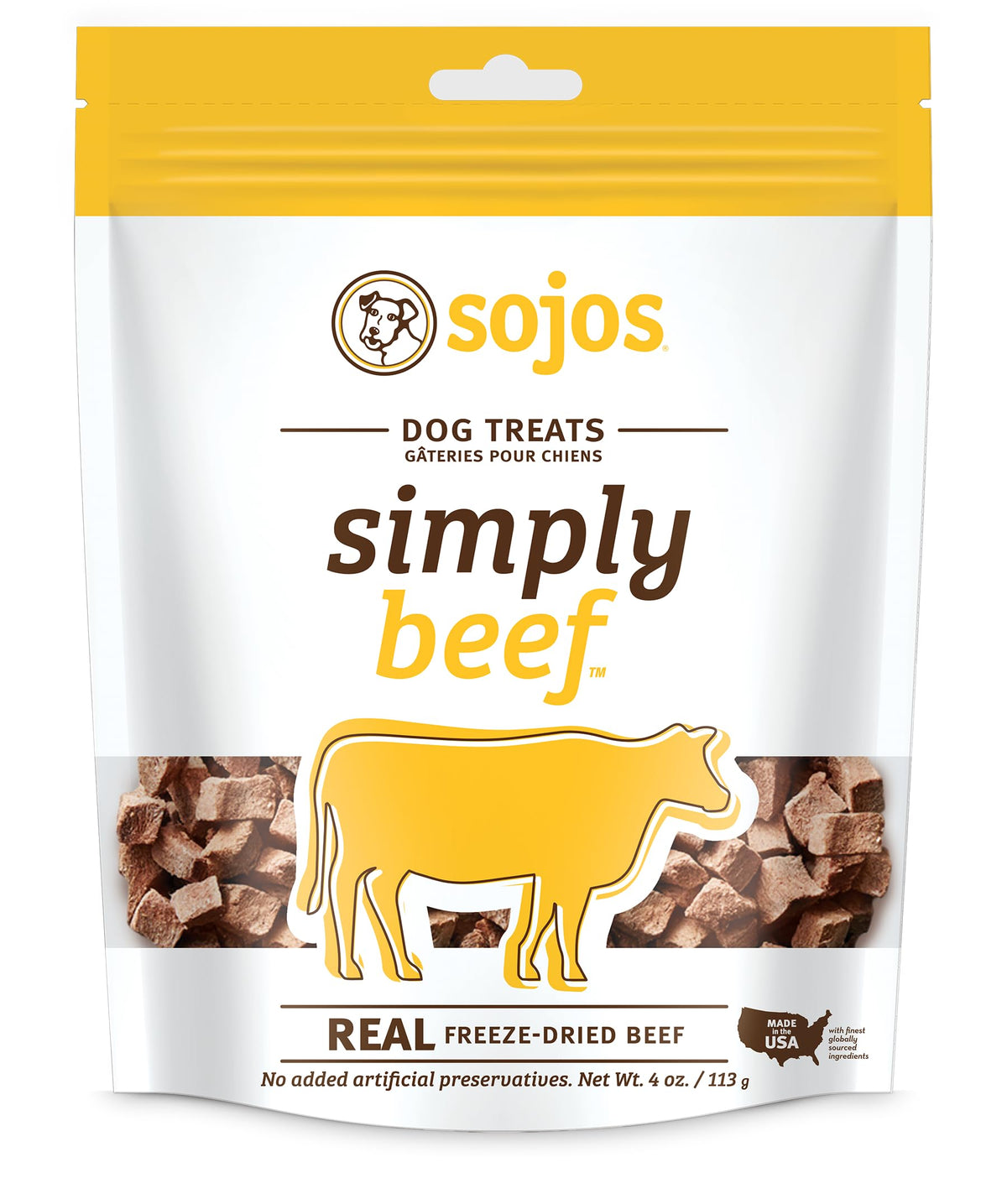 Sojos Simply Beef Freeze-Dried Dog Treats, 4 oz