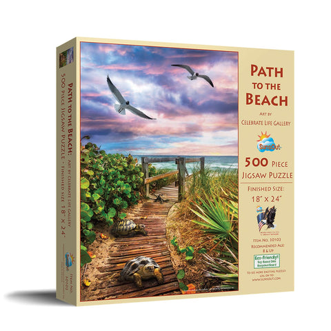 SUNSOUT INC - Path to The Beach - 500 pc Jigsaw Puzzle by Artist: Celebrate Life Gallery - Finished Size 18" x 24" - MPN# 30102