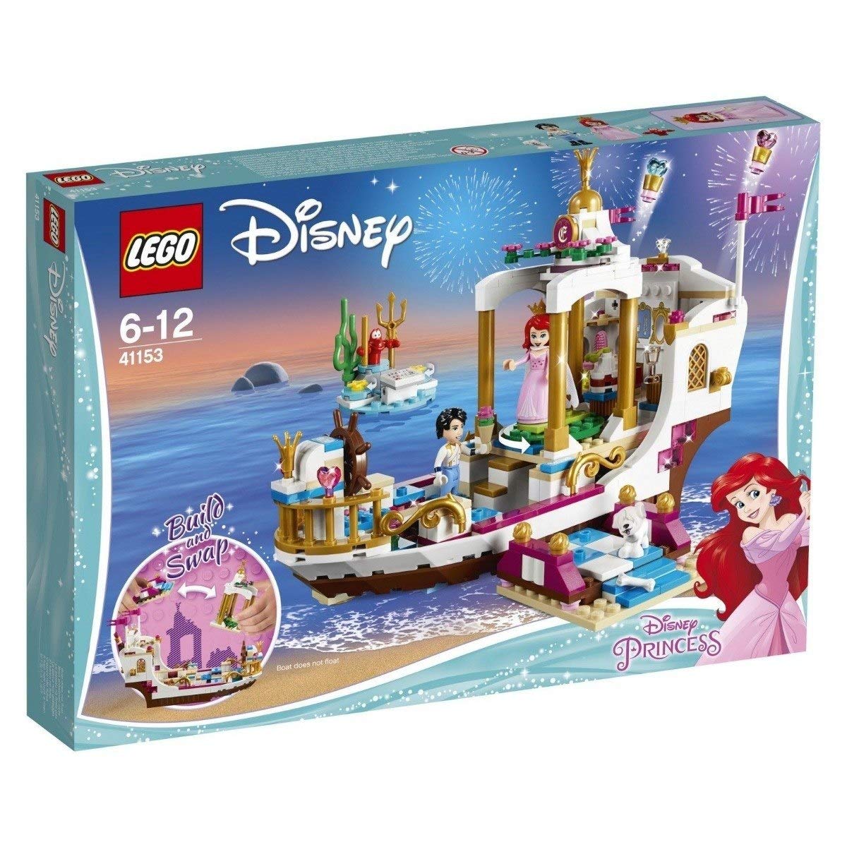 LEGO Disney Princess ArielÃƒÆ’Ã†â€™Ãƒâ€šÃ‚Â¢ÃƒÆ’Ã‚Â¢ÃƒÂ¢Ã¢â€šÂ¬Ã…Â¡Ãƒâ€šÃ‚Â¬ÃƒÆ’Ã‚Â¢ÃƒÂ¢Ã¢â€šÂ¬Ã…Â¾Ãƒâ€šÃ‚Â¢s Royal Celebration Boat 41153 Children's Toy Construction Set (380 Pieces) (Discontinued by Manufacturer)