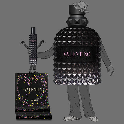 Valentino Uomo Born in Roma 2-Piece Travel Gift Set For Men, (3.4 Oz Eau De Toilette Spray + 0.50 Oz Travel Spray)