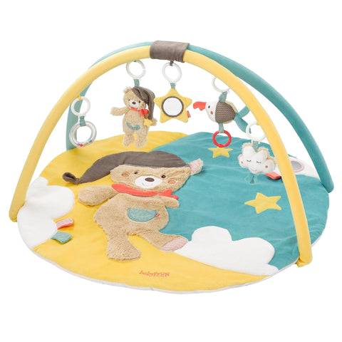 Fehn 060256 Bruno 3-D Activity Mat / Play Arch with 5 Removable Toys for Babies to Play with and Have Fun, from Newborns Upwards - Dimensions : Diameter 85 cm