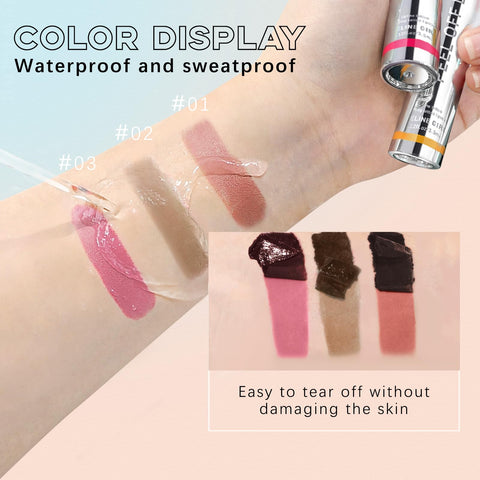 HOSAILY 3 Colors Peel Off Lip Liner Stain Set, Tattoo Magic Color Matte Natural Reveal Lip Stain Lip Tint, Waterproof Long Lasting Highly Pigmented Color Lip Gloss Lipstick Makeup for Women and Girls