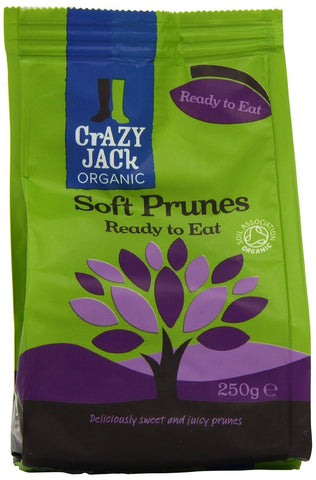 Crazy Jack Organic Soft Prunes 200 grams (Pack of 6 )