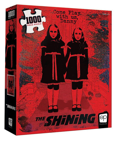 USAOPOLY The Shining Come Play with Us 1000 Piece Jigsaw Puzzle | Officially Licensed The Shining Puzzle | Collectible Puzzle Featuring Characters from The Shining Horror Film, Red