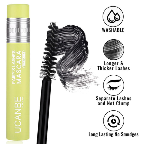 UCANBE Mascara Volume and Length Waterproof Thrive Mascara Black Curling Long-Stay, Smudge-Proof, No Flaking, No Clumps, Hypoallergenic Tubing Mascara