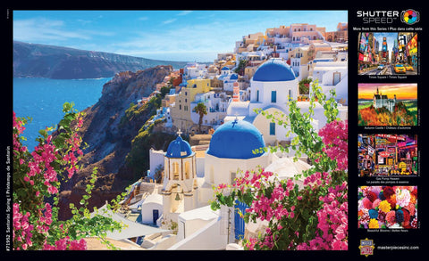 Masterpieces 1000 Piece Greece Jigsaw Puzzle for Adults, Family, Or Kids - Santorini Spring - 19.25"x26.75"