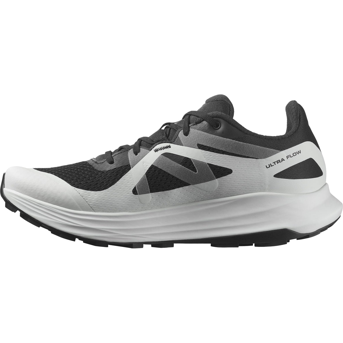 Salomon Men's ULTRA FLOW Trail Running Shoes for Men, Black / Glacier Gray / Quiet Shade, 9.5