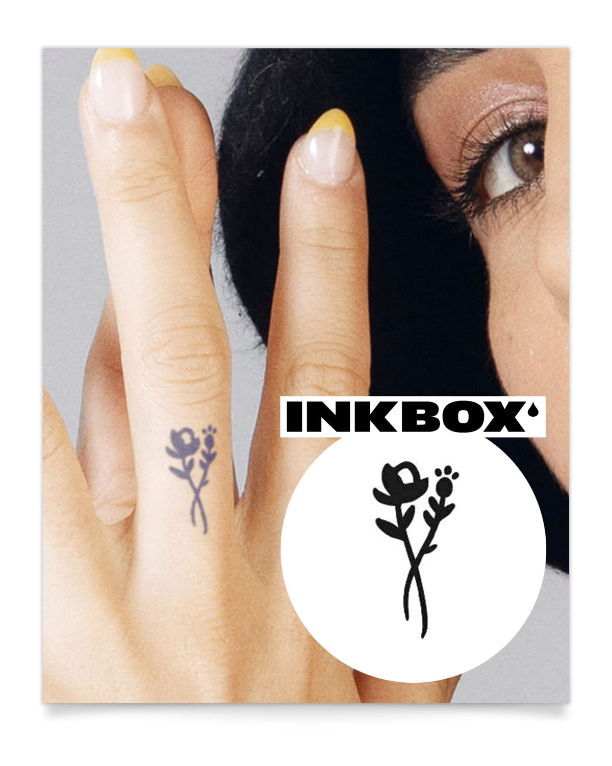 Inkbox Temporary Tattoos, Semi-Permanent Tattoo, One Premium Easy Long Lasting, Water-Resistant Temp Tattoo with For Now Ink - Lasts 1-2 Weeks, Mellow, 1 x 1 in