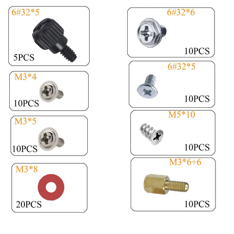 PC Computer Screws Standoffs Set Kit, for Hard Drive Computer Case Motherboard Fan Power Graphics