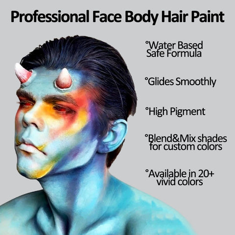 Mysense Red White and Blue Clown Face Body Paint Stick,Water Based Temporary Hair Color,Patriotic USA Flag Pride Face Paint for Memorial Day,4th of July,Halloween SFX Cosplay Joker Makeup,0.5oz/pc