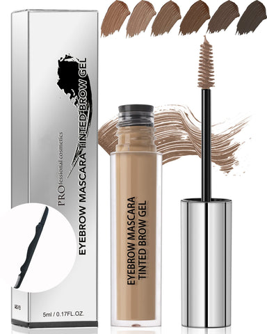 Waterproof Tinted Brow Gel- Long Lasting SmudgeProof Liquid Eyebrow Makeup, Eyebrow Mascara Tinted Brow Glue, Eye Brow Filler, Volumizing Enhance Brow Mascara,With Brow Razor,Gift for Women- 03Brown