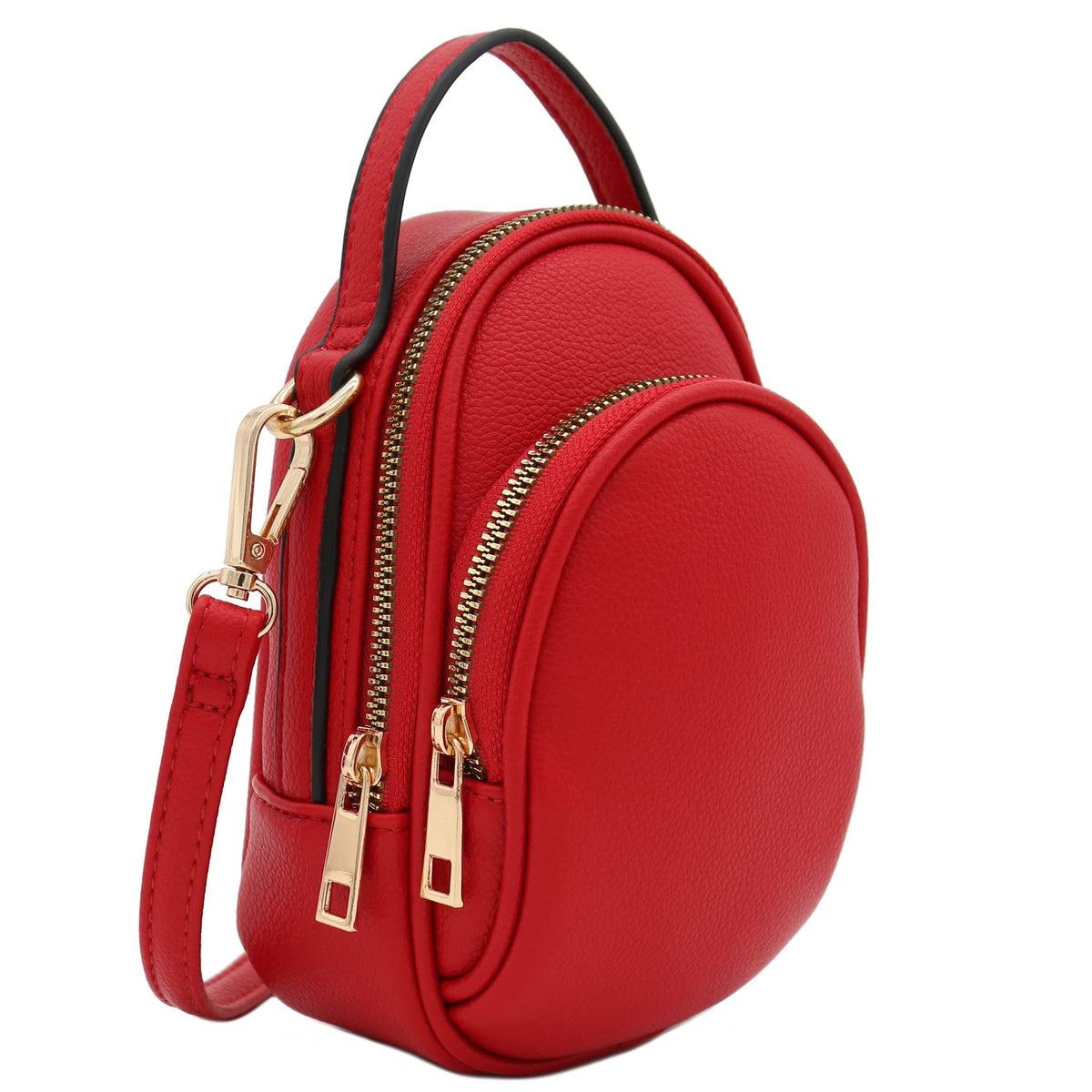 Two Compartment Phone Crossbody Mini Bag (Red)