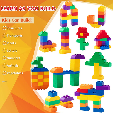 JOYIN 180 Pcs Kids Building Blocks Kit, Toddler Basic Blocks Set, Large Giant Big Classic Regular Bricks Toys Game for Preschool Ages 2-5 Years Old Boys Girls Christmas Birthday Gift