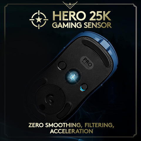 Logitech G Pro Wireless Gaming Mouse - League of Legends Edition - Hero 25K Sensor, Lightspeed, Programmable Buttons, Lightsync RGB, Designed for League of Legends Players