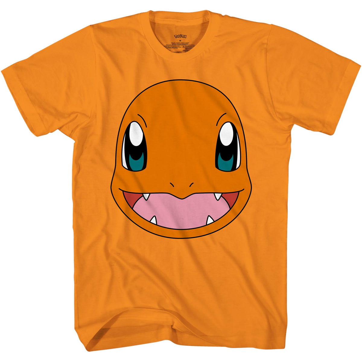 Pokemon Big Face Charmander Adult T-Shirt(Orange,Medium)