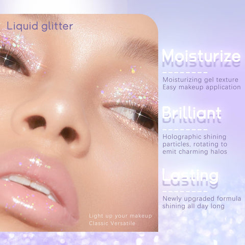 HOSAILY Liquid Glitter Eyeshadow, Pigmented, Long Lasting Sparkling Shimmer Loose Glitter Glue for Crystals Eye Korean Makeup, Tear Drop Liquid Eyeshadow Makeup (01#)