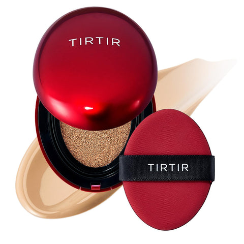 TIRTIR Mask Fit Red Cushion Foundation | Full coverage, Weighless, Skin fit, Satin Glow Finish, Korean cushion foundation (Pack of 1)