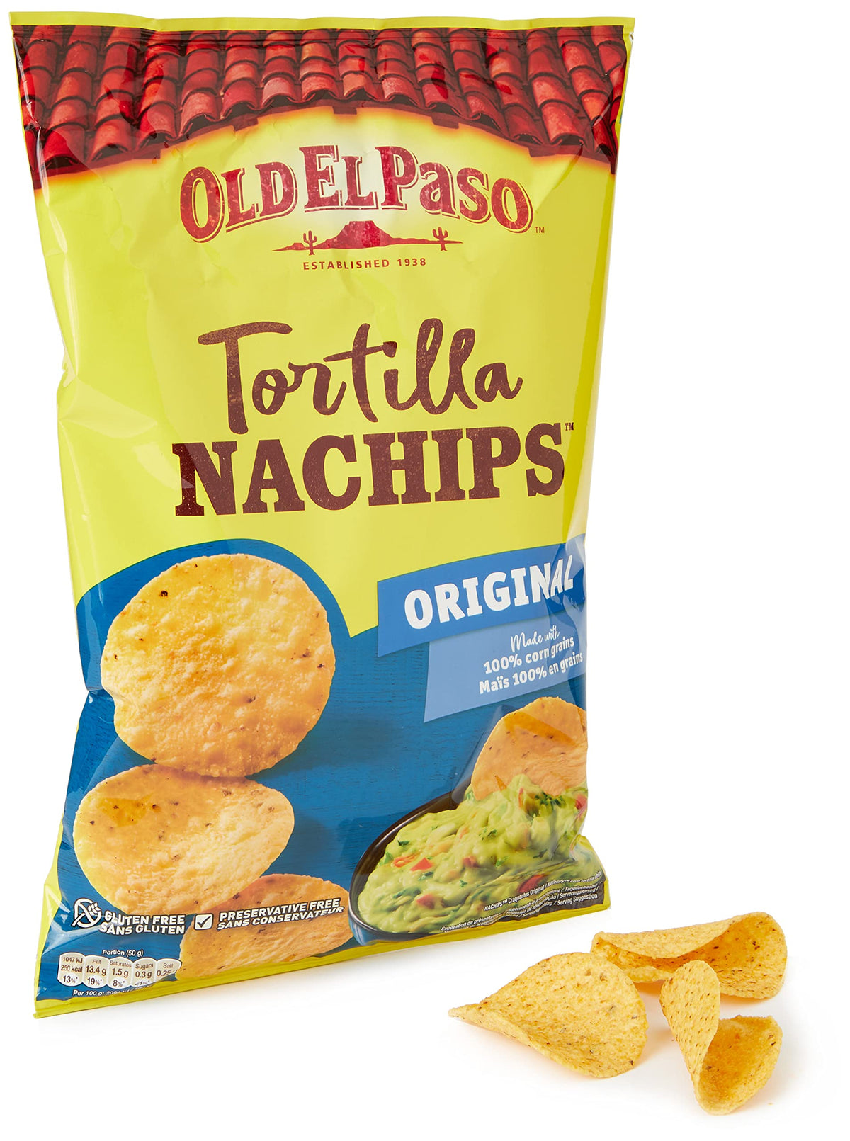 Old El Paso Gluten Free Crunchy Original Nachips 185g (Pack of 5)