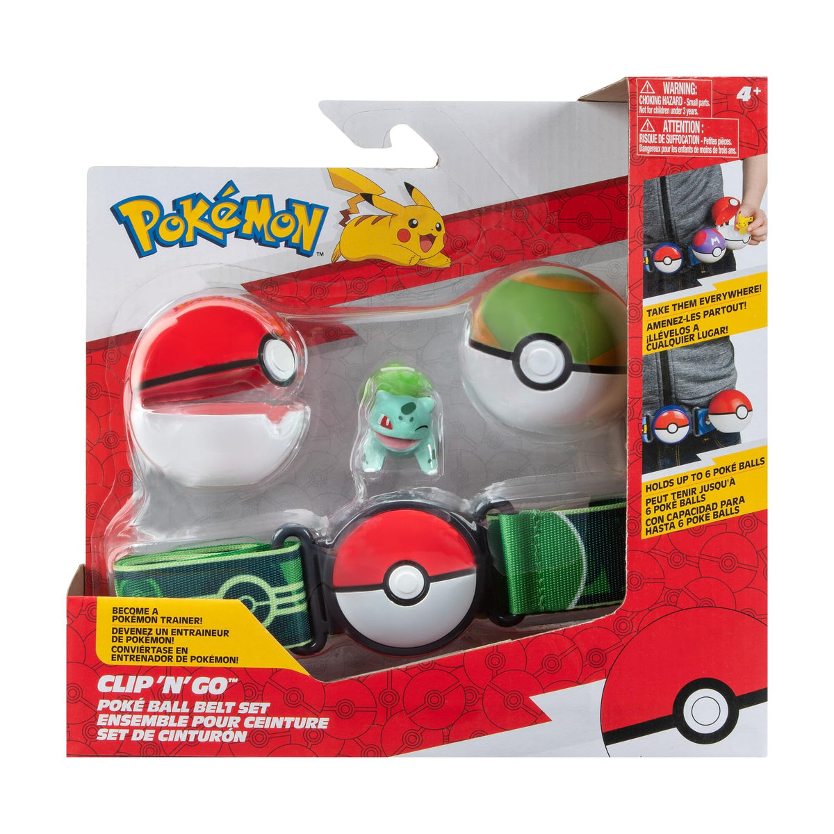 Pokémon Set-2-Inch Bulbasaur Battle Figure with Clip ‘N’ Go with Nest Ball and Pokéball Accessories