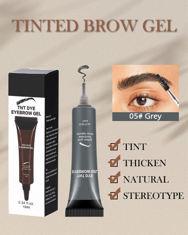 Waterproof Tinted Brow Gel Kit, Grey Tinted Thickening Eyebrow Gel with Brow Brush & Razor, Long Lasting Transfer-Proof Brow Glue, Brow Fast Sculpt, Eye Brow Gel Fill in Eyebrows for Women Girls-05#