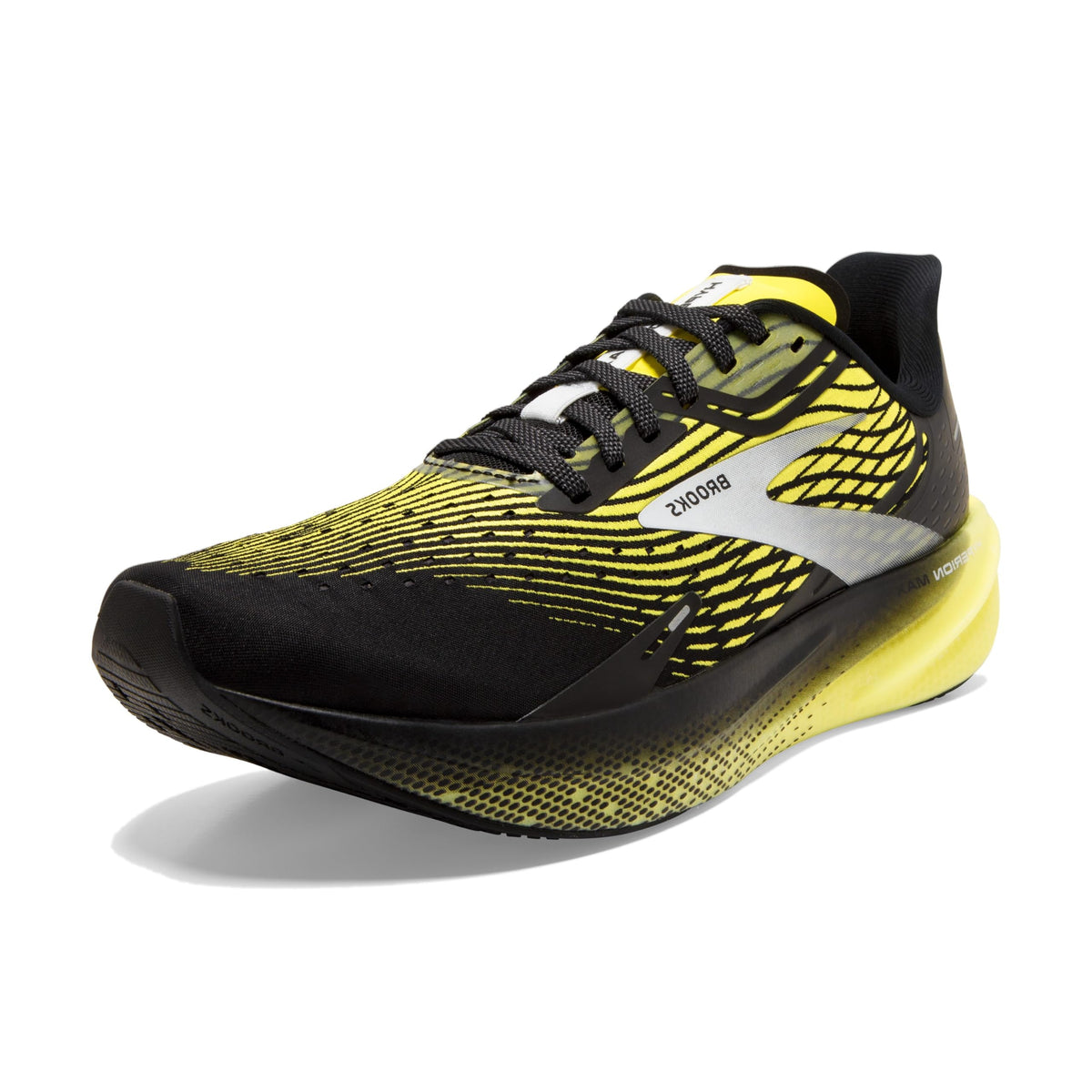 Brooks Menâ€™s Hyperion Max Neutral Running Shoe - Black/Blazing Yellow/White - 14 Medium