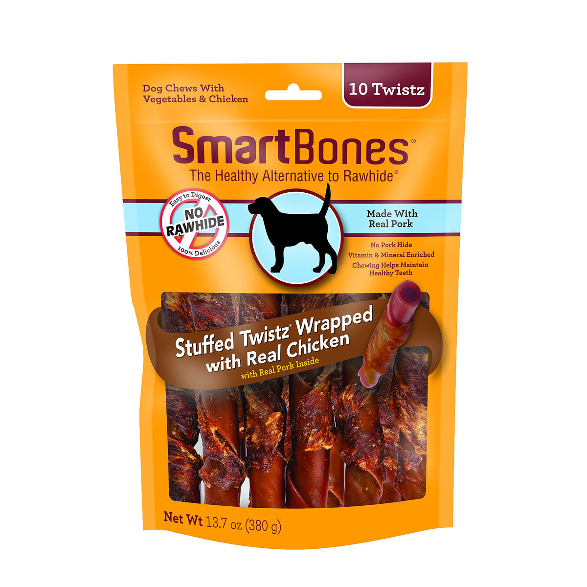 SmartBones Chicken Wrapped Stuffed Twists, Treat Your Dog to a Rawhide-Free Chew Made with Real Meat and Vegetables