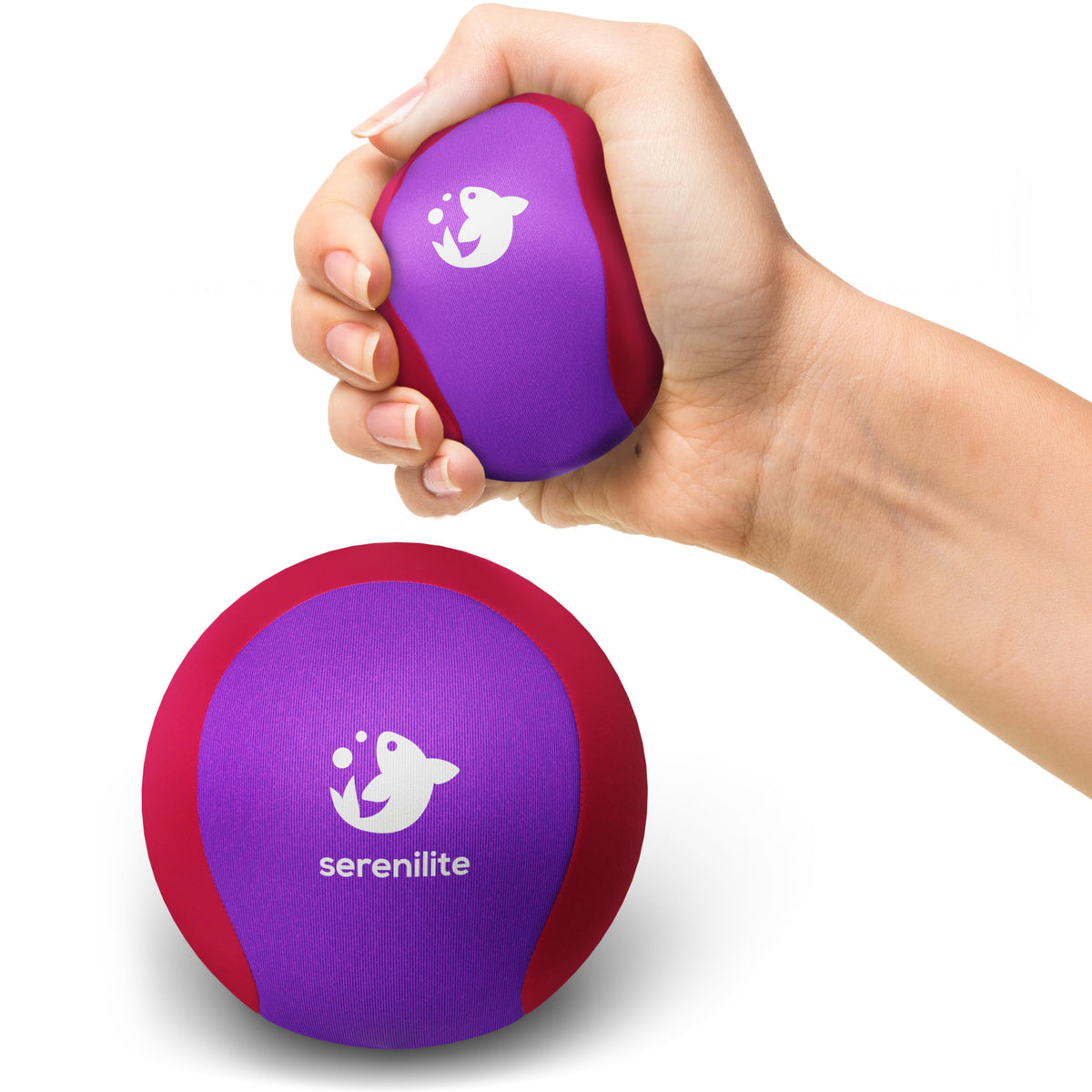 Serenilite Hand Exerciser Therapy Stress Balls - Dual Color, Squishy Grip Strengthener Sensory Balls for Adults - Stress Ball Pack for Exercise & Stress Relief Electrical Surge