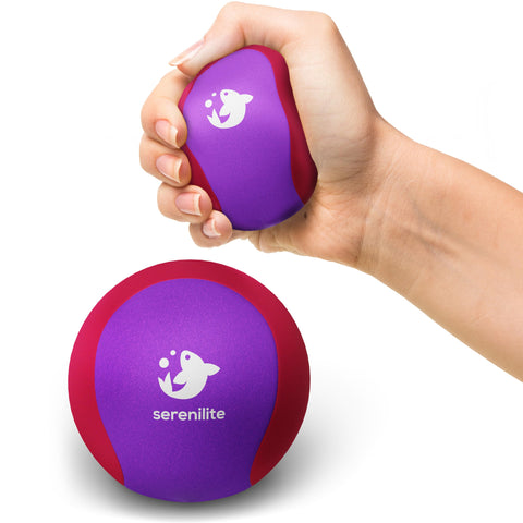 Serenilite Hand Exerciser Therapy Stress Balls - Dual Color, Squishy Grip Strengthener Sensory Balls for Adults - Stress Ball Pack for Exercise & Stress Relief Electrical Surge