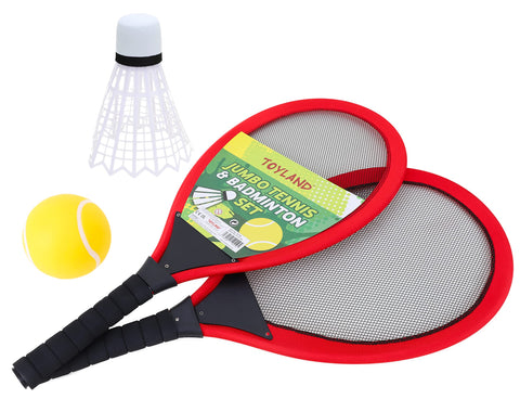 ToylandÃƒÆ’Ã†â€™Ãƒâ€ Ã¢â‚¬â„¢ÃƒÆ’Ã‚Â¢ÃƒÂ¢Ã¢â‚¬Å¡Ã‚Â¬Ãƒâ€¦Ã‚Â¡ÃƒÆ’Ã†â€™ÃƒÂ¢Ã¢â€šÂ¬Ã…Â¡ÃƒÆ’Ã¢â‚¬Å¡Ãƒâ€šÃ‚Â® 65cm Jumbo Tennis & Badminton Set - 2 Giant Rackets With Giant Shuttlecock & Giant Tennis Ball - Outdoor Toys