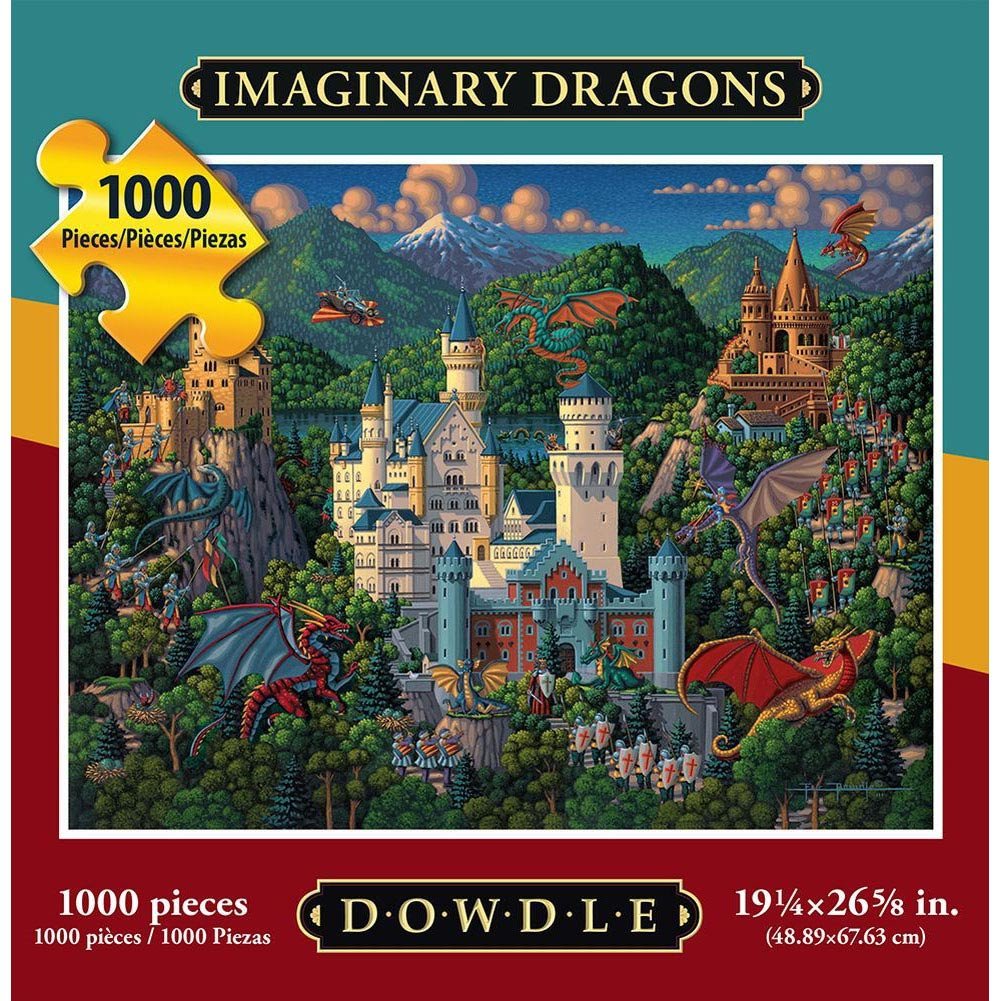 Dowdle Folk Art Jigsaw Puzzle - Imaginary Dragons 1000 Pc