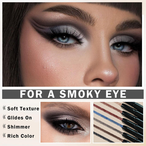 ZHISHUDL Black Eyeshadow Stick Eyeliner Pencil Matte Shimmer Cream Eye Shadow Makeup Stick Multi-Use Waterproof Eyeshadow Pen Eye Brightener Stick - 08