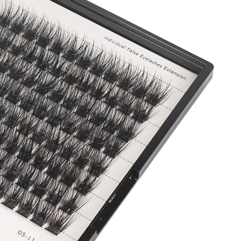 Dedila 96pcs Wide Stem Dramatic Volume Eye Lashes Extensions D Curl Black Soft Individual False Eyelashes Cluster Makeup Toos (10mm)