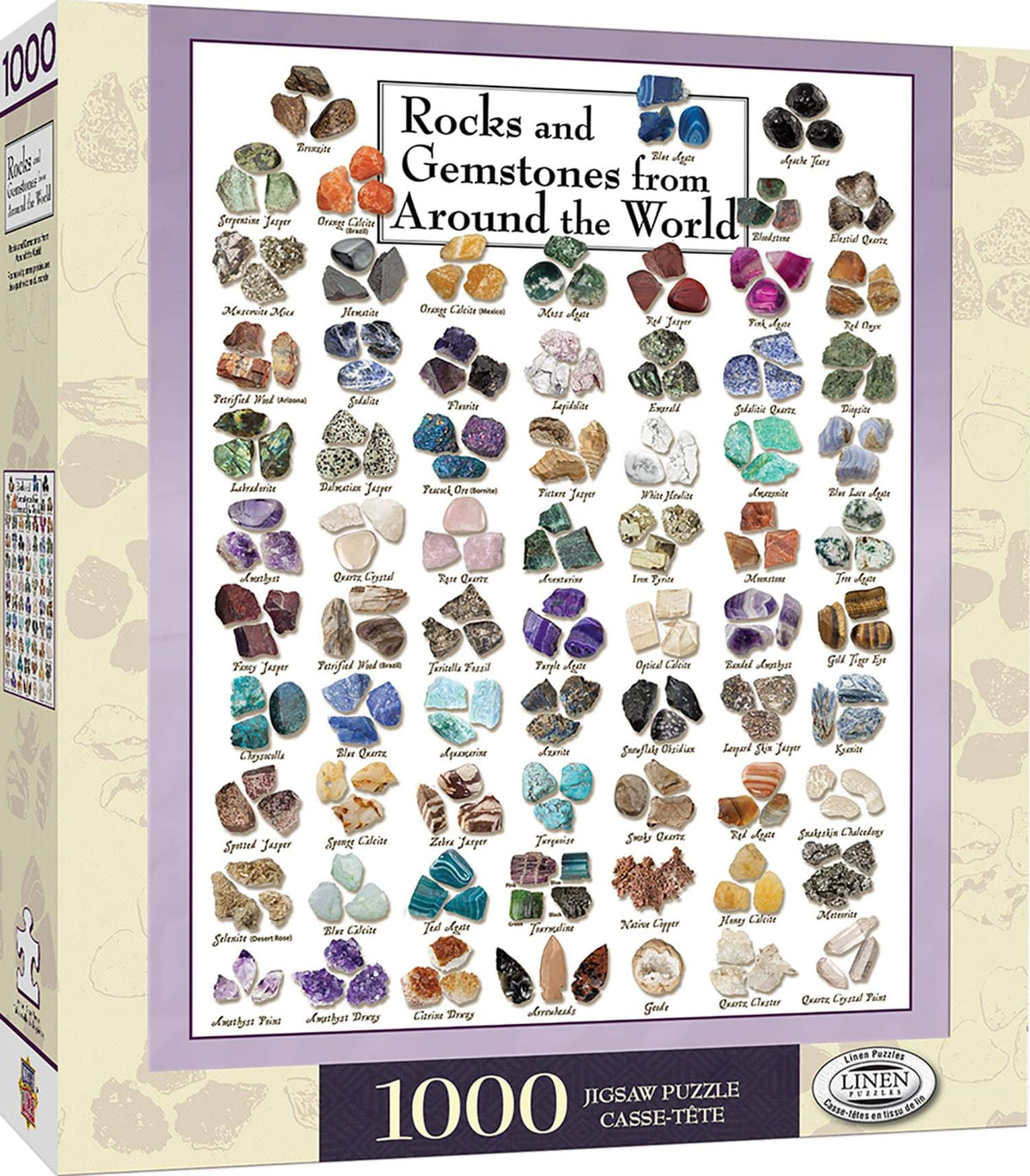 MasterPieces 1000 Piece Jigsaw Puzzle for Adults, Family, Or Kids - Rocks & Gemstones from Around The World - 19.25"x26.75"