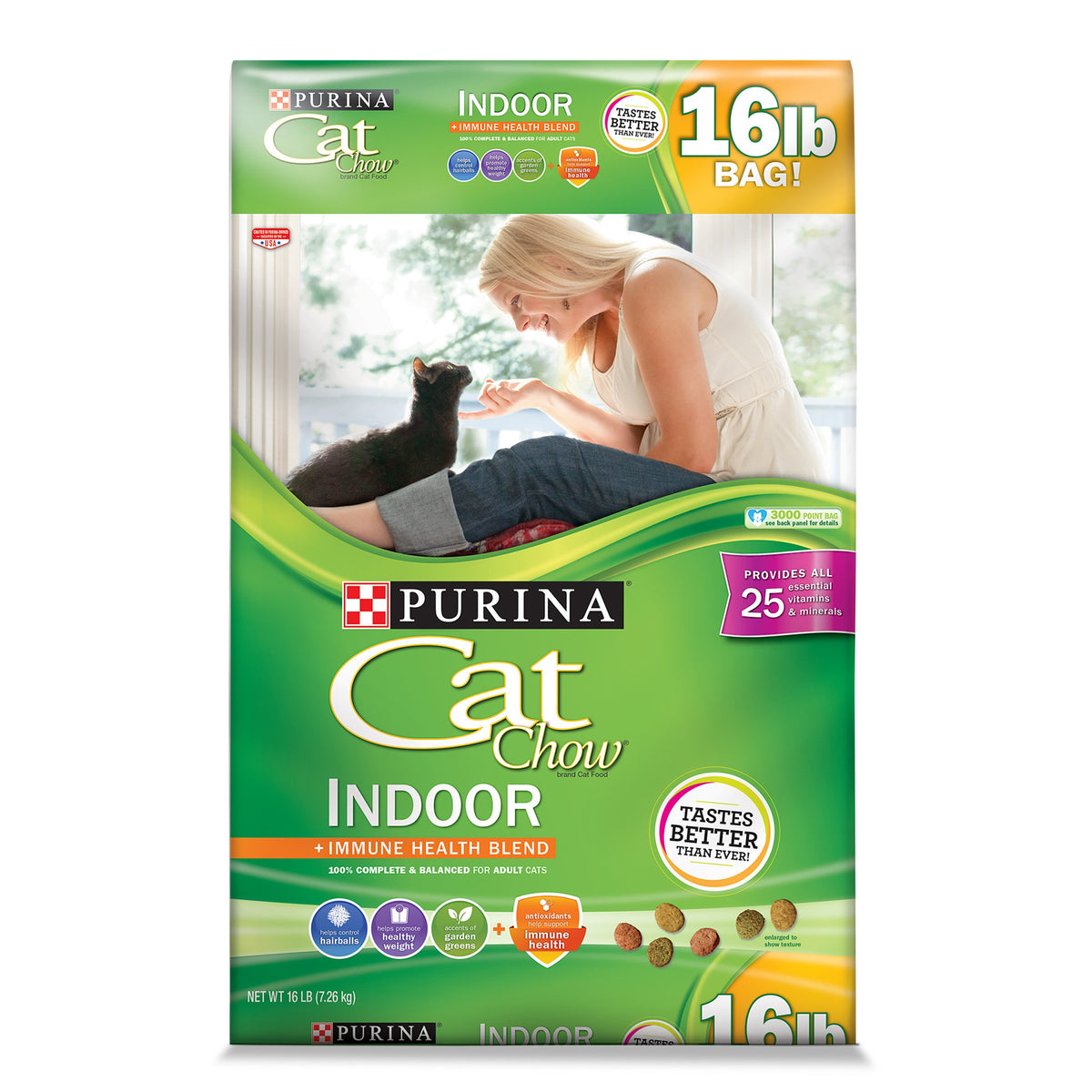 Purina Cat Chow Hairball, Healthy Weight, Indoor Dry Cat Food, Indoor - 16 lb. Bag