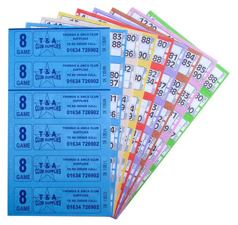 750 8 PAGE GAMES JUMBO BINGO TICKETS 6 TO VIEW JUMBO BINGO BOOKS