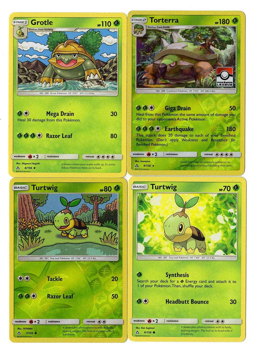 Torterra 9/156 Ultra Prism - Foil - Evolution Pokemon Card Lot - Grotle Turtwig