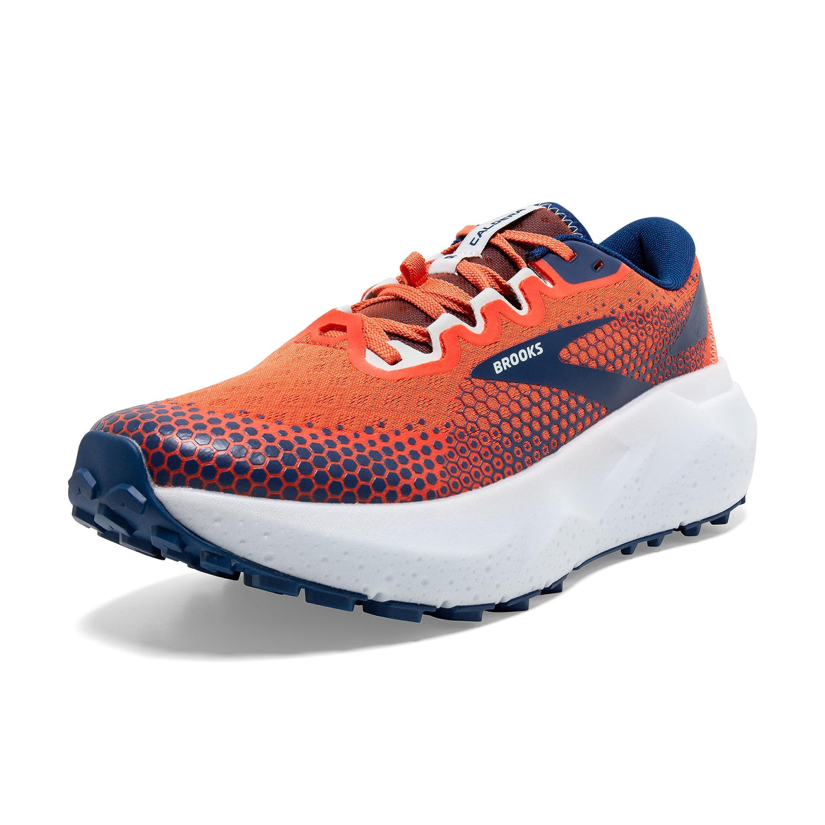 Brooks Menâ€™s Caldera 6 Trail Running Shoe - Firecracker/Navy/Blue - 9 Medium