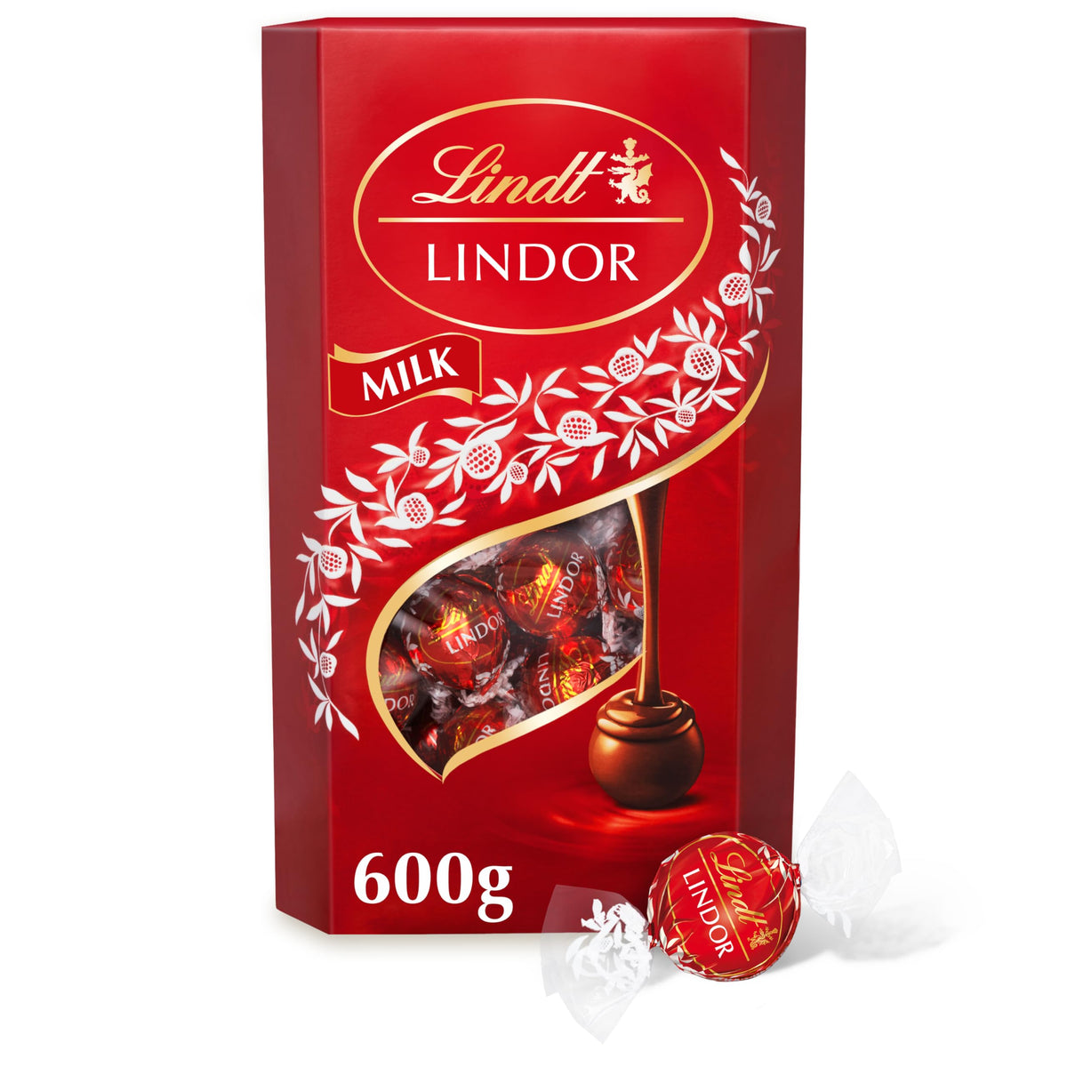 Lindt Lindor Milk Chocolate Truffles Box Extra Large - Approx 48 balls, 600g - Chocolate Truffles with a Smooth Melting Filling - Gift or Sharing - Birthday, Celebrations, Congratulations, Thank you