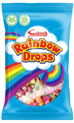 Swizzels Giant Rainbow Drops, Multipack of Rainbow Drops, A Light Sweet Snack, Multi-Coloured Sugar-Coated Puffed Maize and Rice (24 Bags)