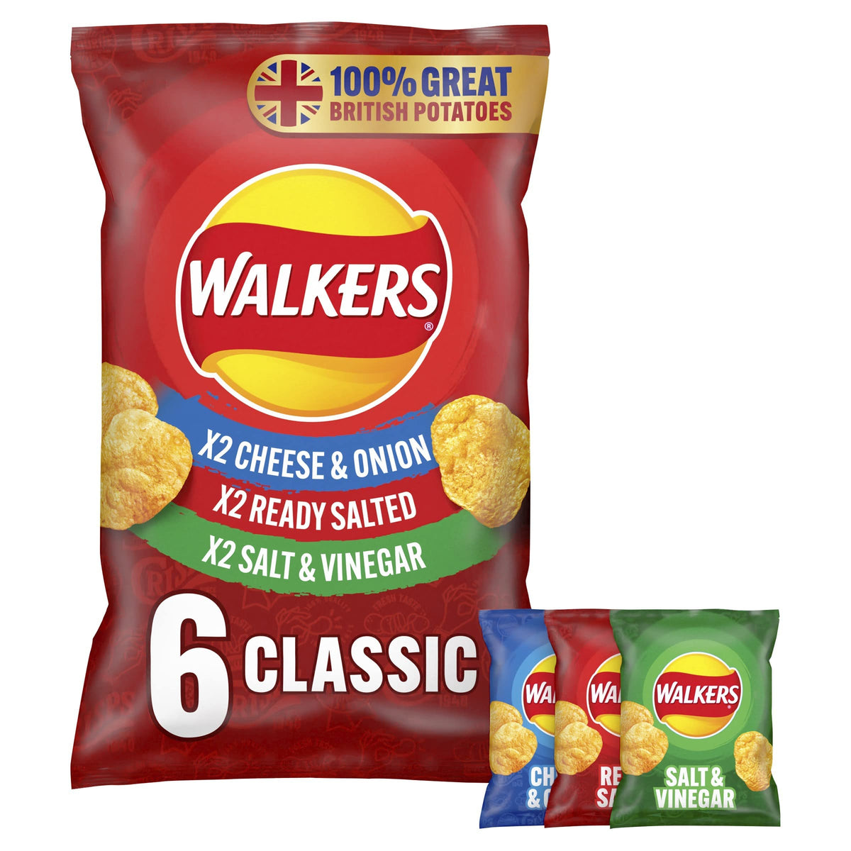 Walkers Crisp Classic Variety, 25g (6 Pack)